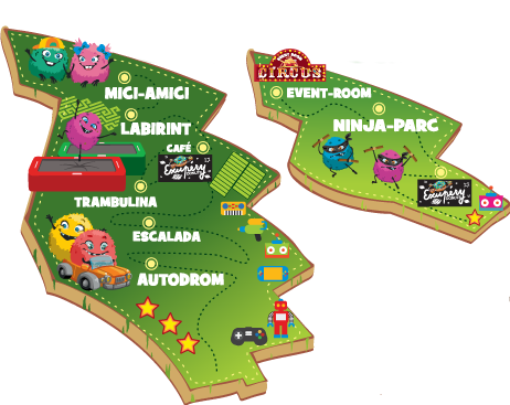 Harta Wonderland: etajele 1 și 2
